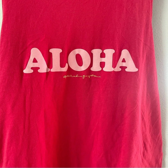 Spiritual Gangster Aloha Muscle Tank pink size medium - Picture 4 of 7